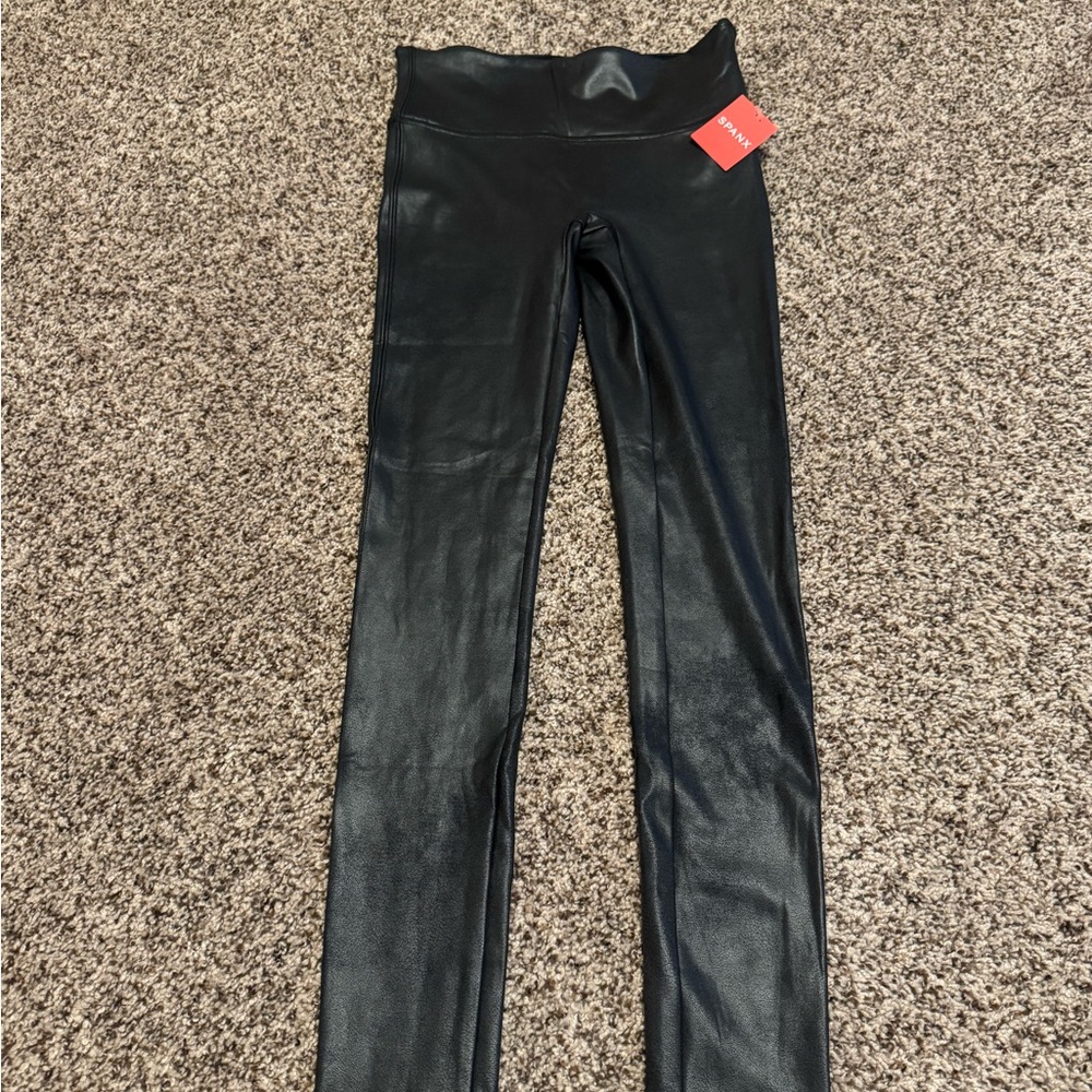 SPANX Black faux leather Leggings